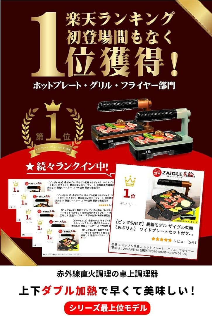 【新品未使用】ZAIGLE 炙輪 ゴールド ワイドプレートセット