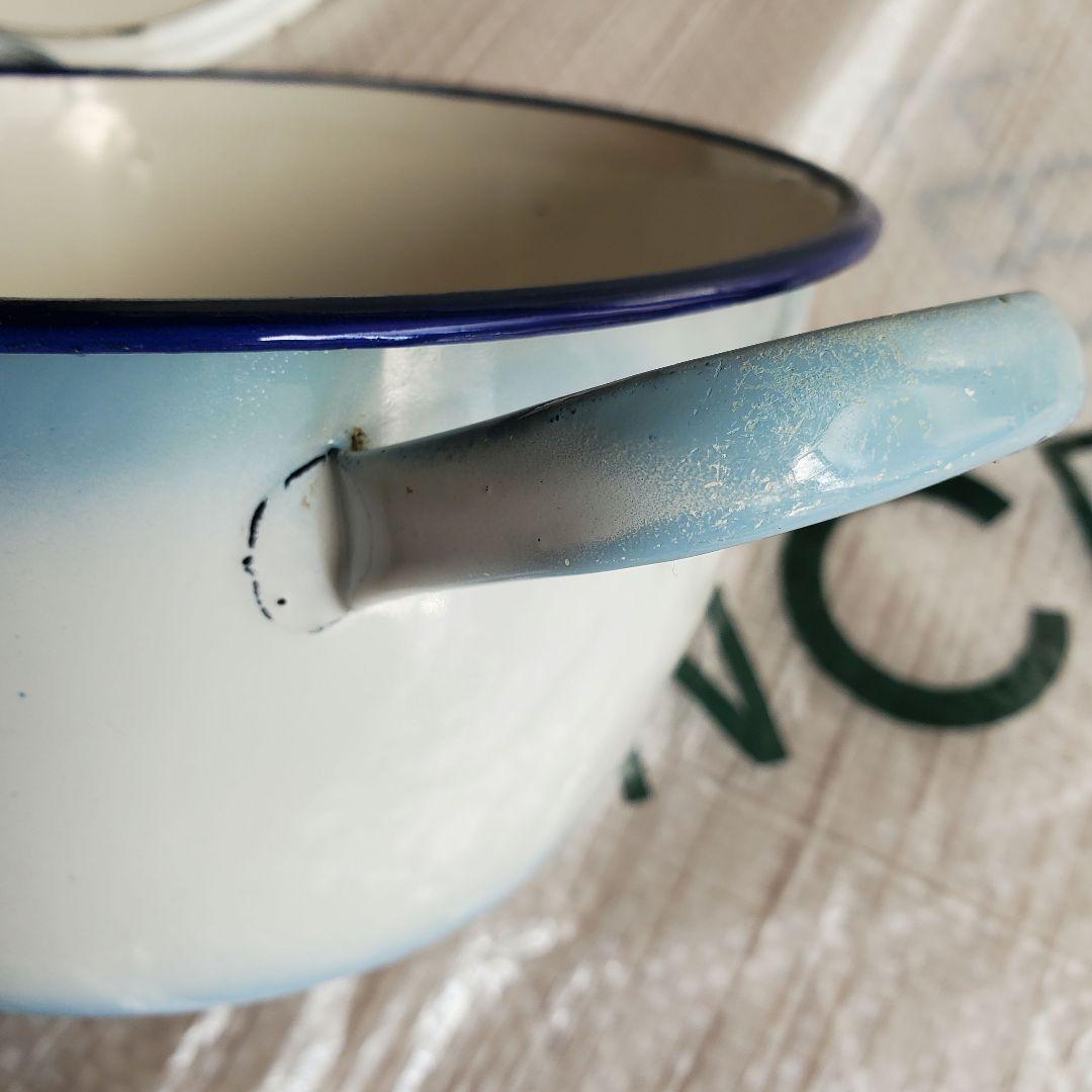 フランス　アンティーク　ホーロー　キャセロール