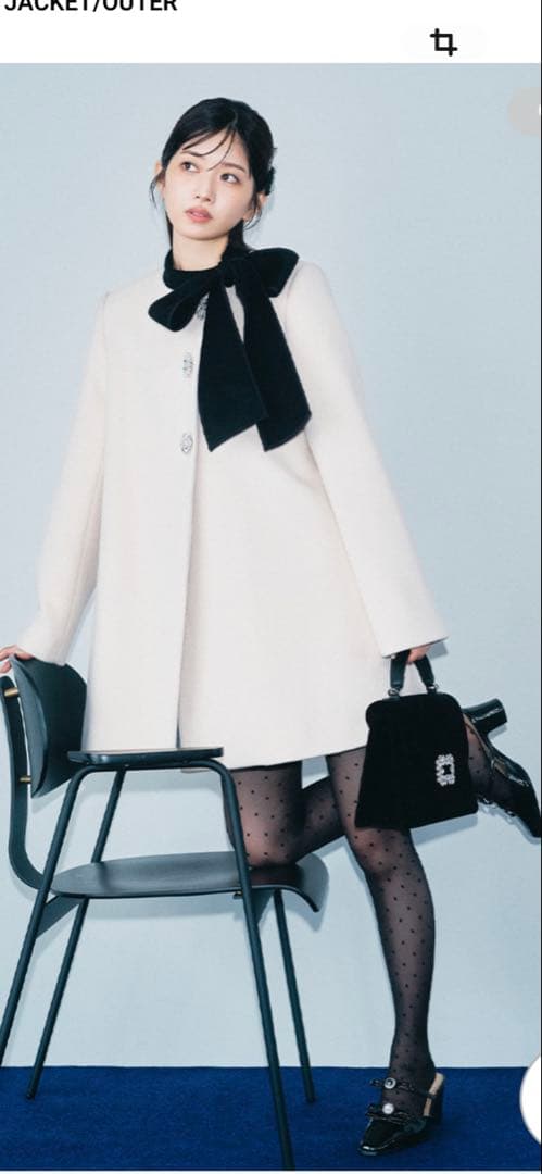 LILY BROWN L.B CANDY STOCKAラインビジューリボンコート