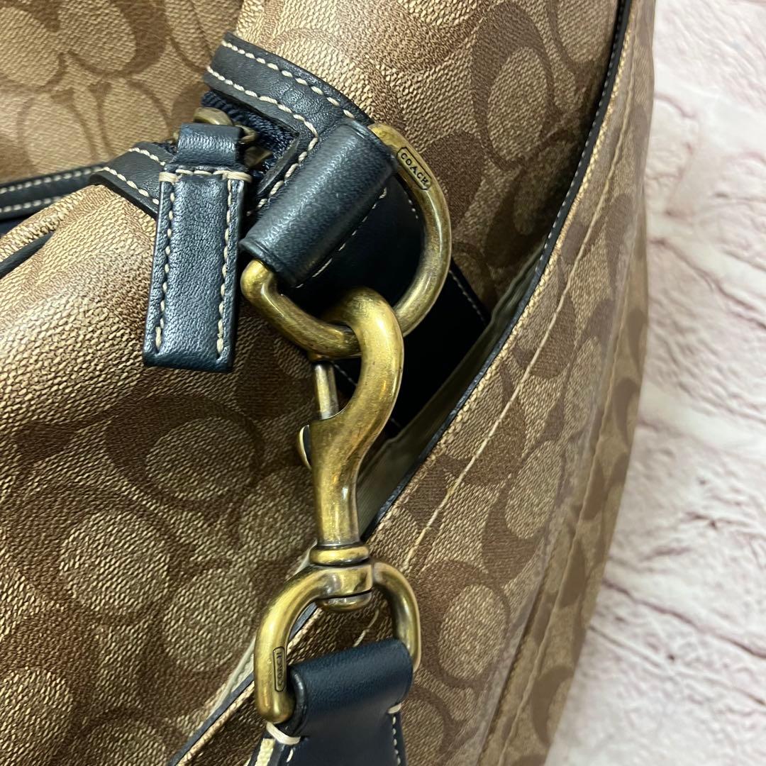 COACH コーチ ボストンバッグ PVC 2way チャーム付き 大容量 旅行