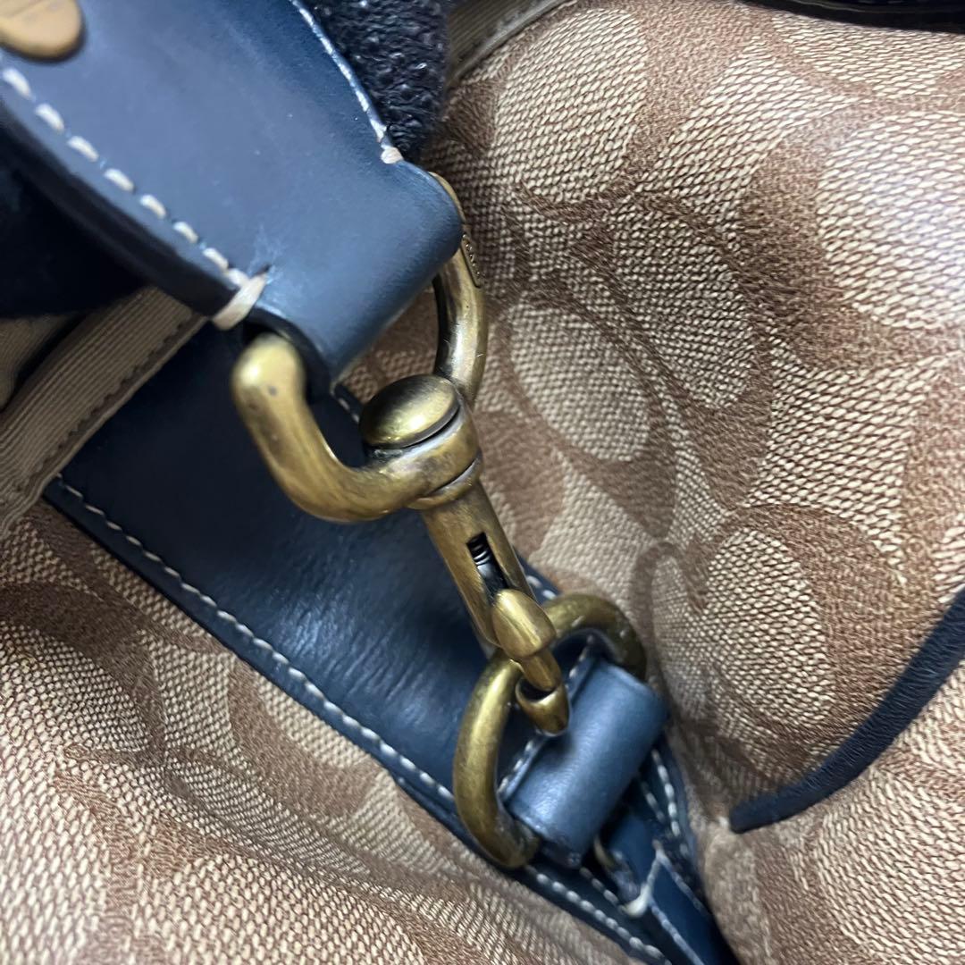 COACH コーチ ボストンバッグ PVC 2way チャーム付き 大容量 旅行