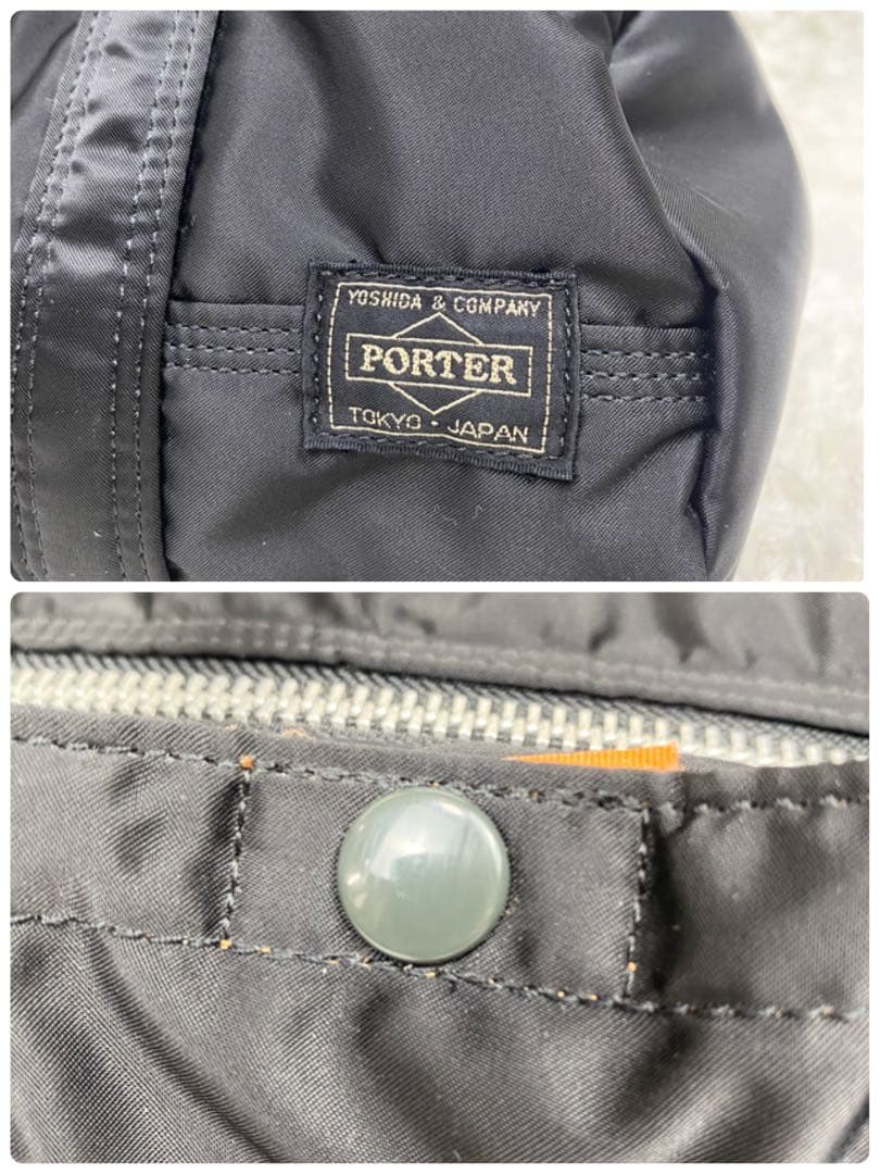 【ロゴ鮮明✨外観美品】POTER TANKER ミニボストン　ドラムバッグ　黒