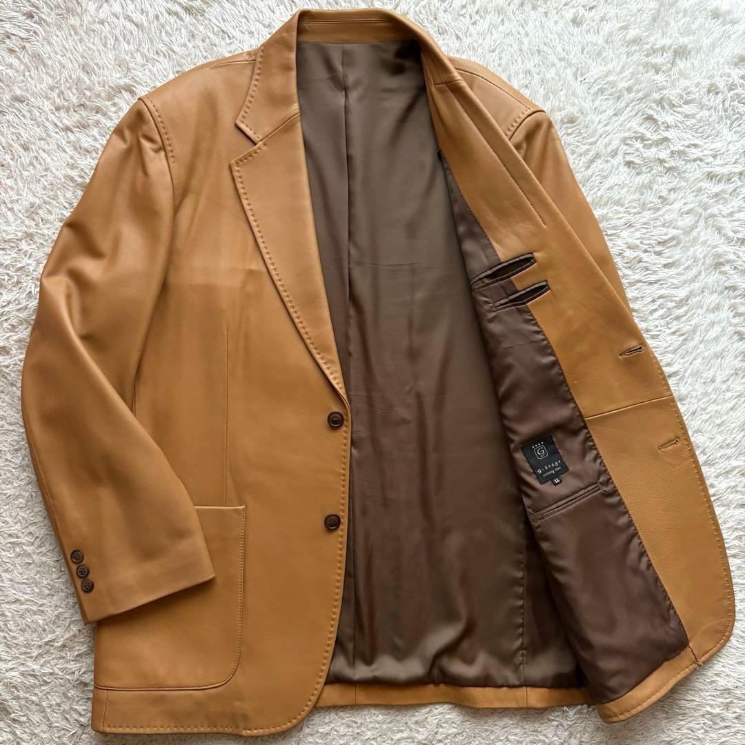 ★希少 XLサイズ★ G-stage テーラード ジャケット 羊革 キャメル