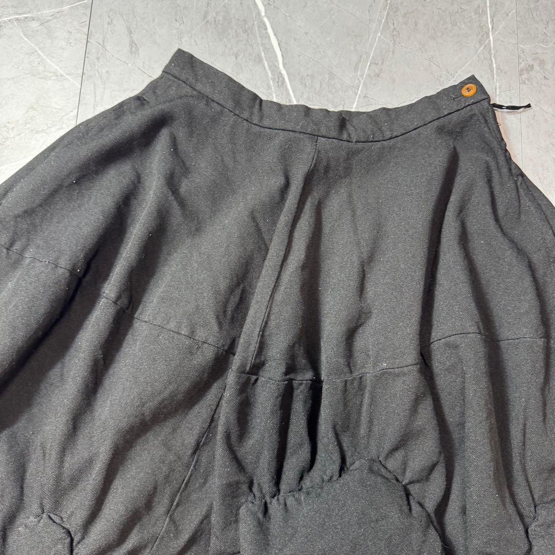 コムデギャルソン　10AW　スカートパンツ　コブ　ポリ縮　サルエル　ブラック