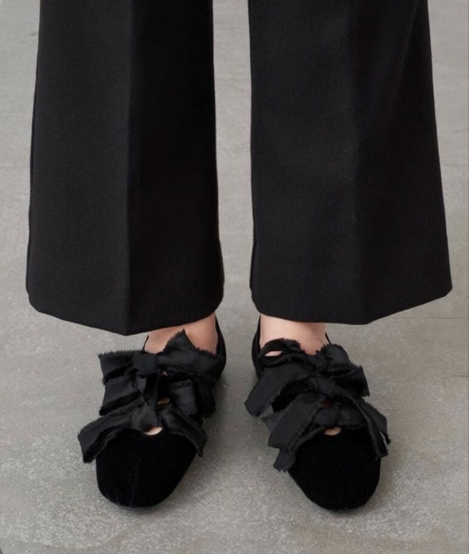 【GRISE】サテンリボン 24.5cm Black