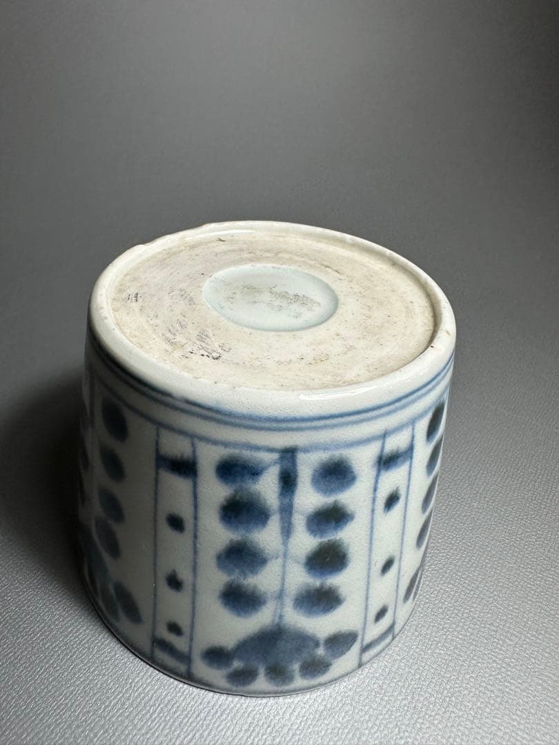 古伊万里　そば猪口　芙蓉手　染付　白磁　江戸時代後期