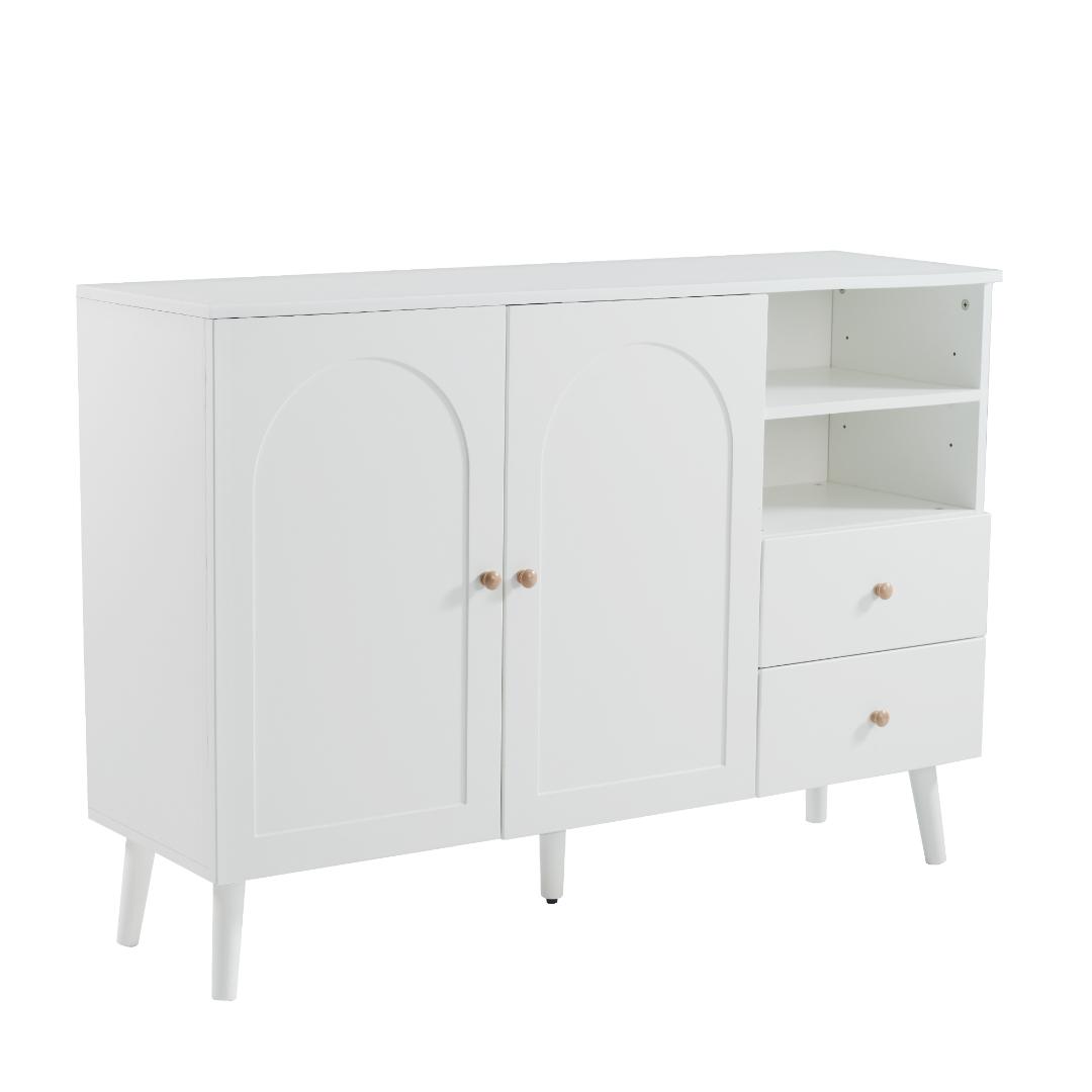 限定価格！キャビネット サイドボード コンパクトリビングボード　WHITE