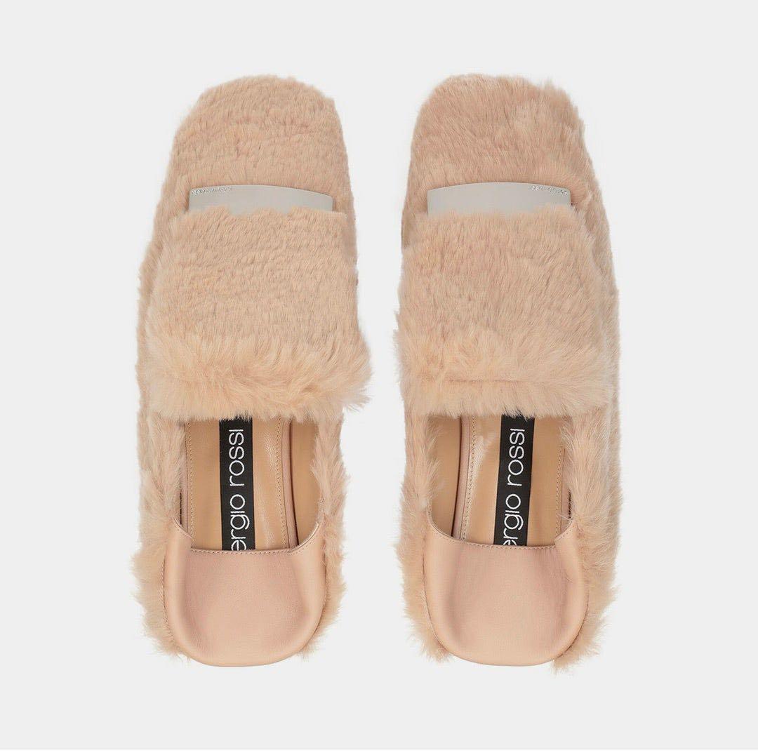 【新品】セロジオロッシ　Sergio Rossi ファー素材 靴 38