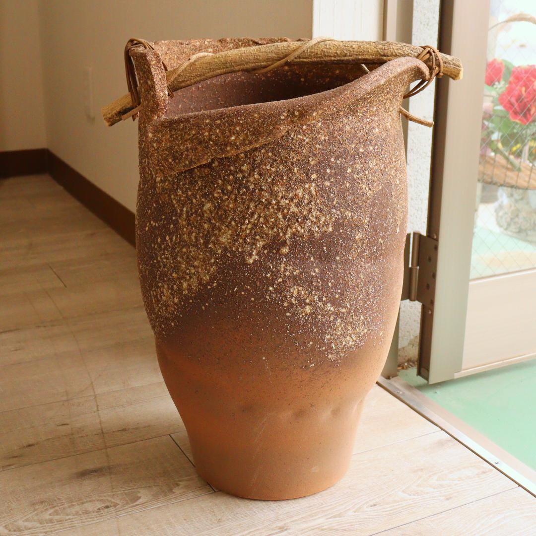 傘立て 手桶 信楽焼 陶器 日本製 アンブレラスタンド 花瓶