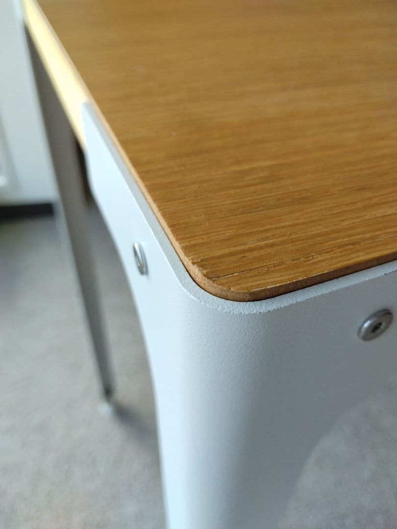 【訳あり】MUJI無印良品 スチール脚木製デスク/オーク材90cm学習机テーブル