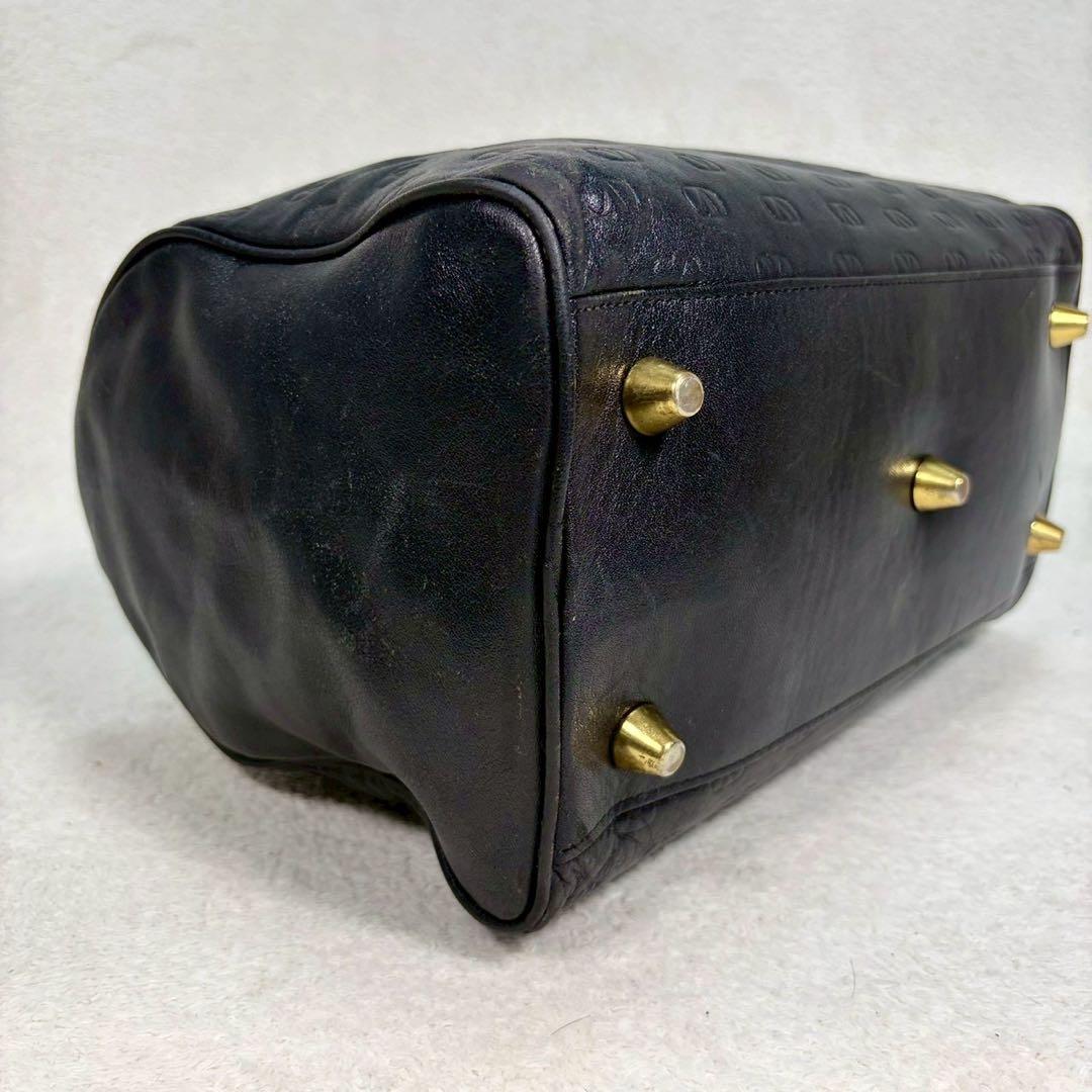 【美品✨】ヴァレンティノ　ミニボストンバッグ　ハンドバッグ　総柄　レザー　黒