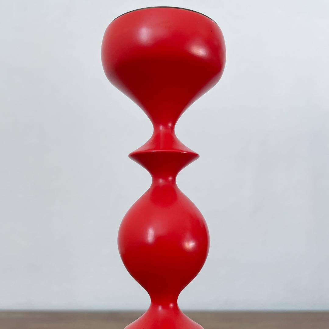 【ドイツ 赤いキャンドルスタンド】ミッドセンチュリー ヴィンテージ