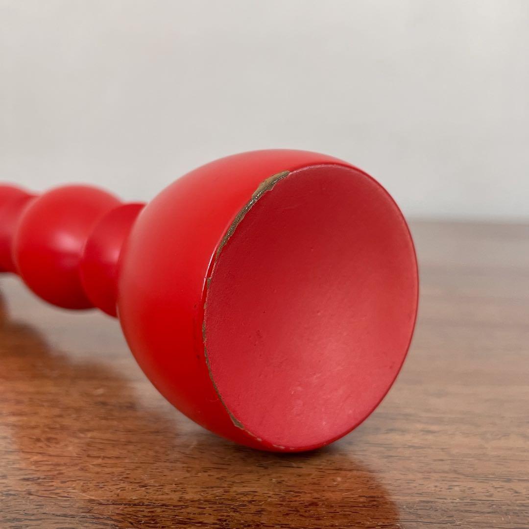 【ドイツ 赤いキャンドルスタンド】ミッドセンチュリー ヴィンテージ