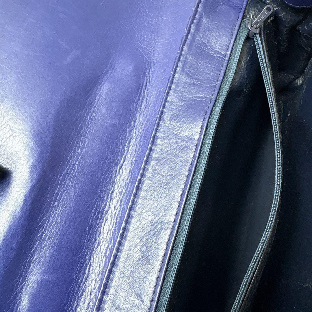 【希少✨】 ハマノ ロイヤルモデル イントレチャート ハンドバッグ レザー 青