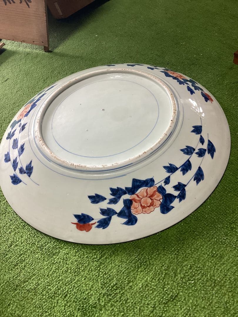 古伊万里江戸期　錦絵天保大皿幅約45.5cm 一枚、置物　古美術品