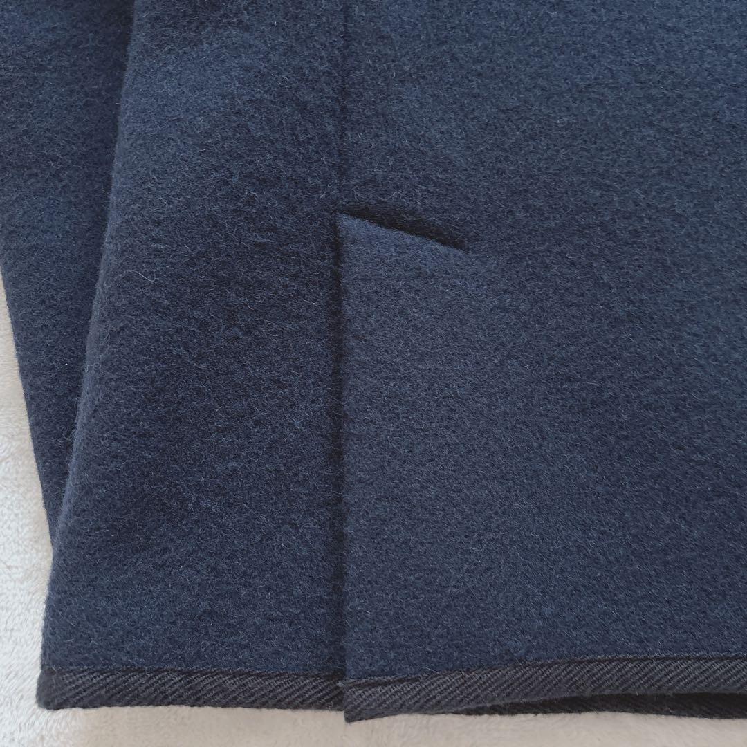 【極美品】DANTON フード付きウールコート くるみボタン 38 ネイビー L