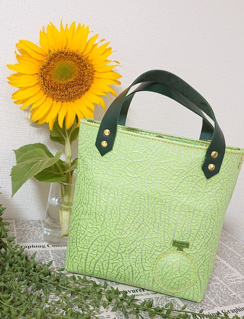 【オーダー】◇本革◇ぷっくり♪リアルメロンなトートバッグ☆