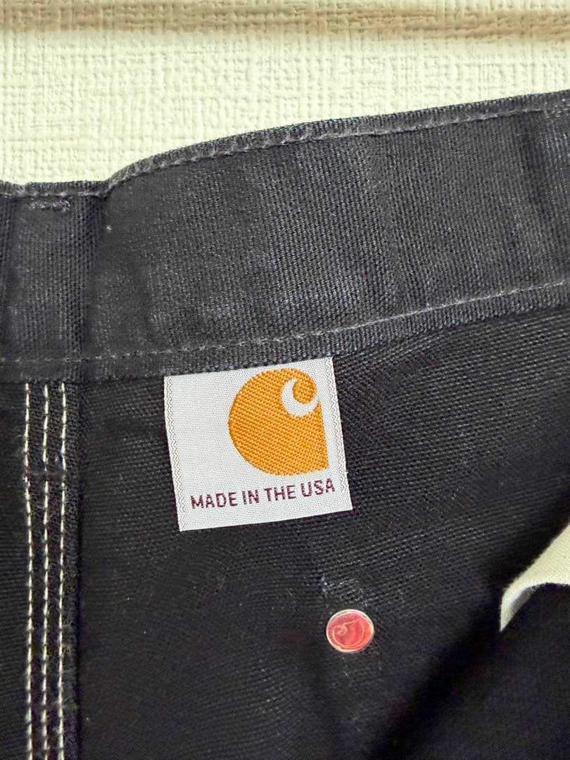 超スペシャル 36X30 W36 カーハート ダブルニー パンツ ブラック 黒
