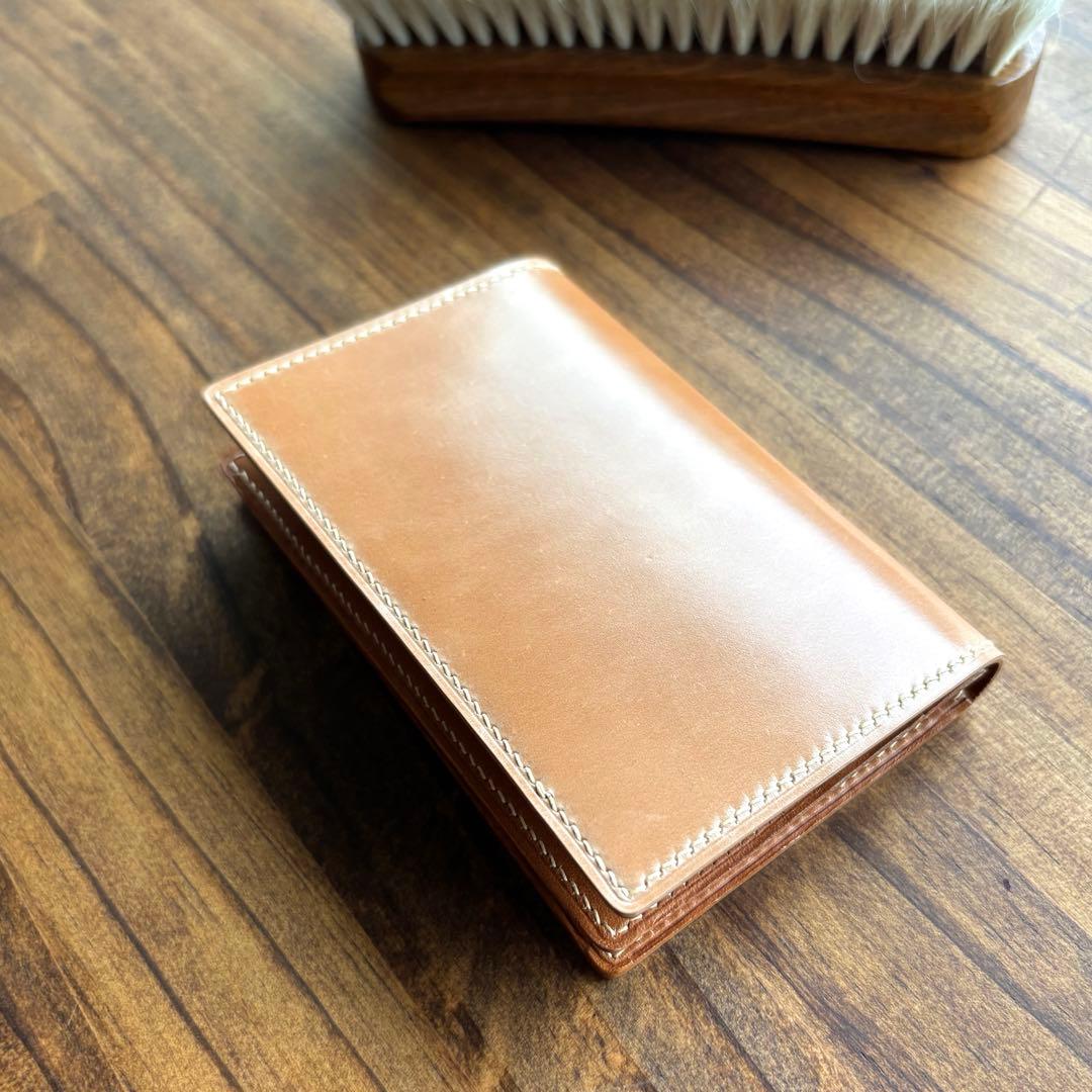大容量名刺入れ　コードバン　ナチュラル　レーデルオガワ