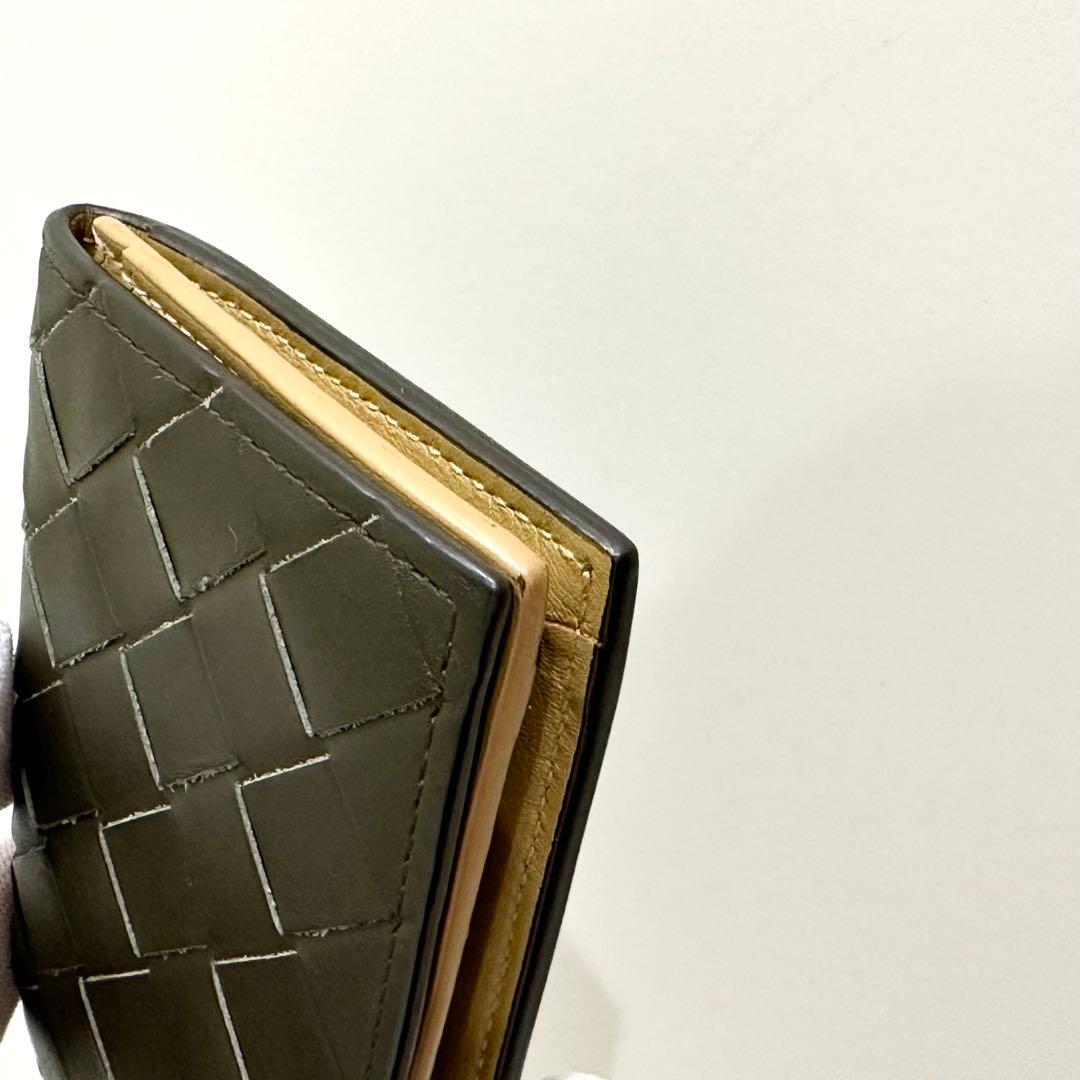 美品 現行 ボッテガヴェネタ ビジネスカードケース イントレチャート ブラウン