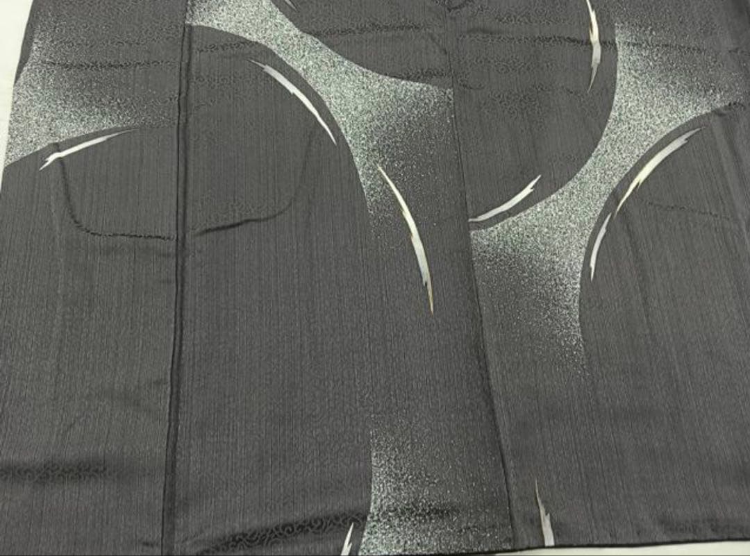 モデルサイズ小紋　霞文　たたき染め　正絹　六通柄袋帯　霞文　箔化省　引箔　丸洗い