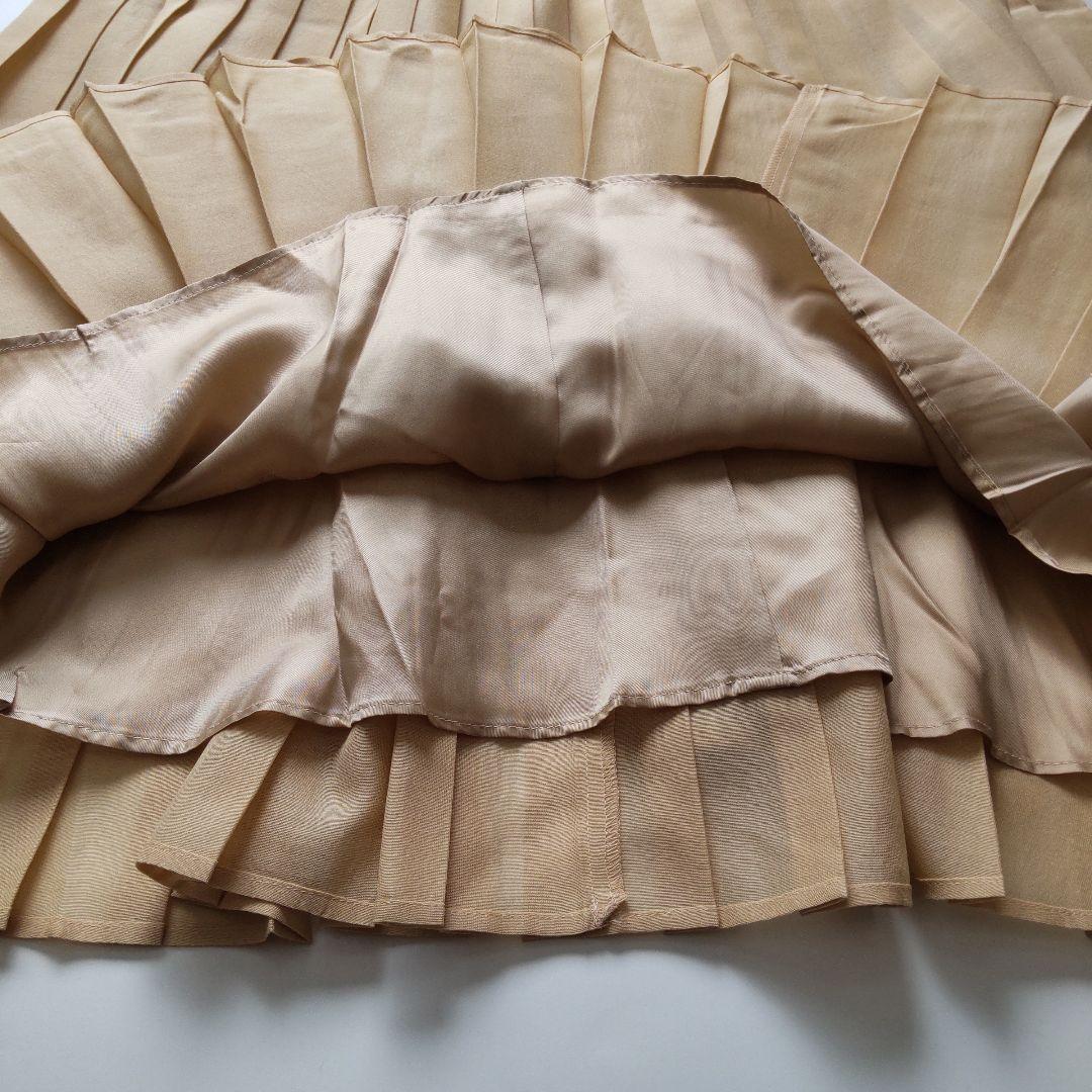 未使用 エブール ライトシルクウール キャミワンピース プリーツ ロングベージュ