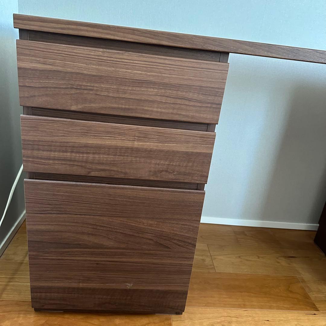 デスク 机 学習机 化粧台 ウォールナット色 IDC大塚家具