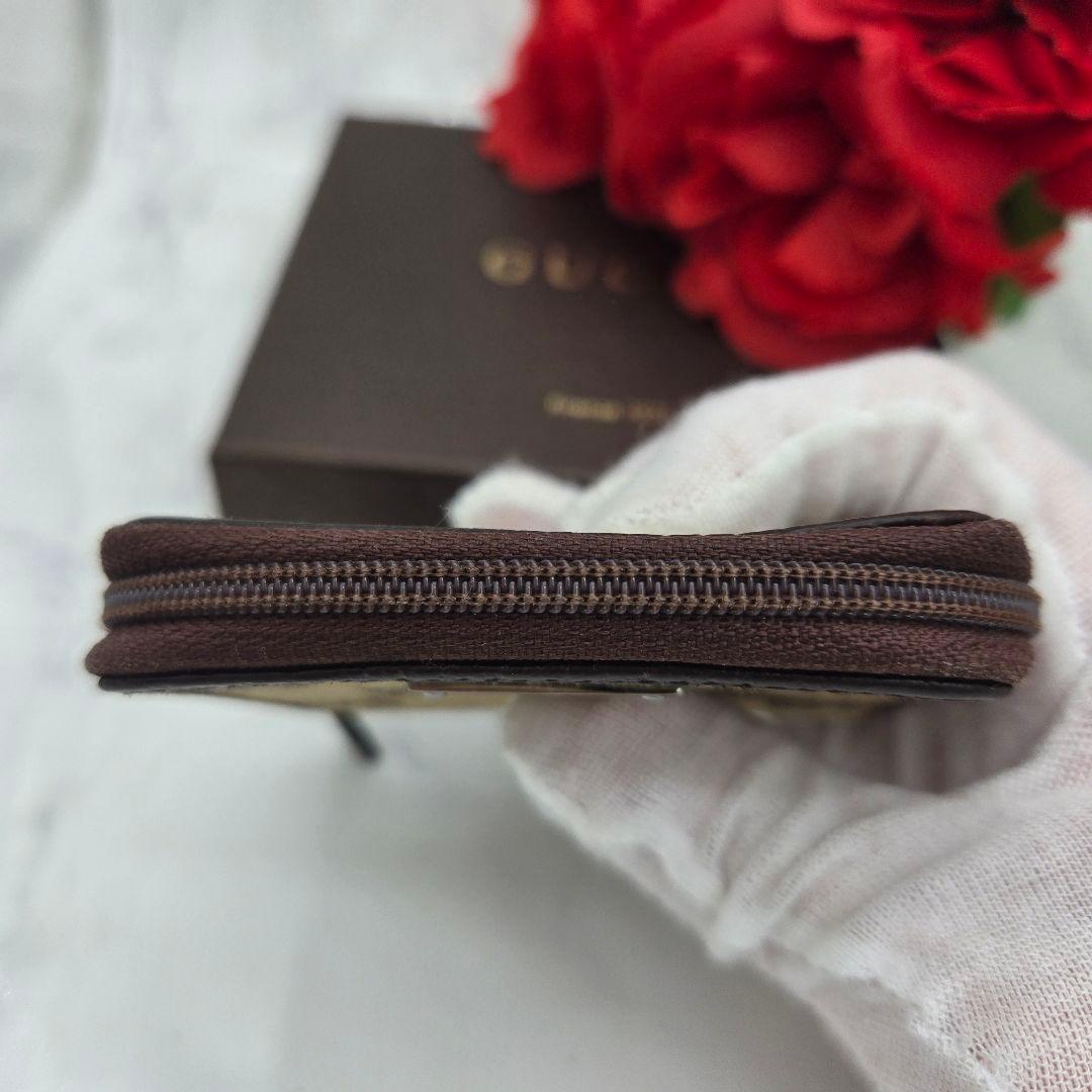 【美品】 GUCCI グッチ ケース 小銭入れ 財布 GG キャンバス 茶