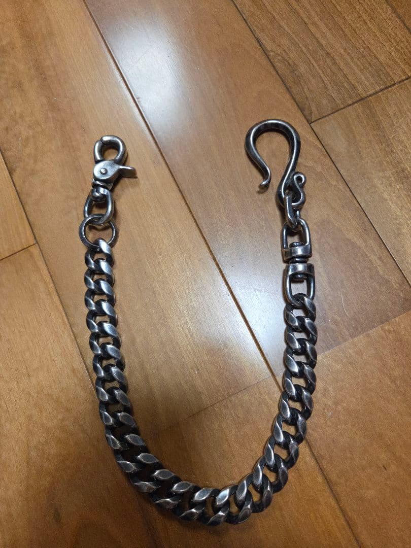 ブラスシルバー燻しウォレットチェーン、チャレンジャー、東京インディアンズ、ラッツ