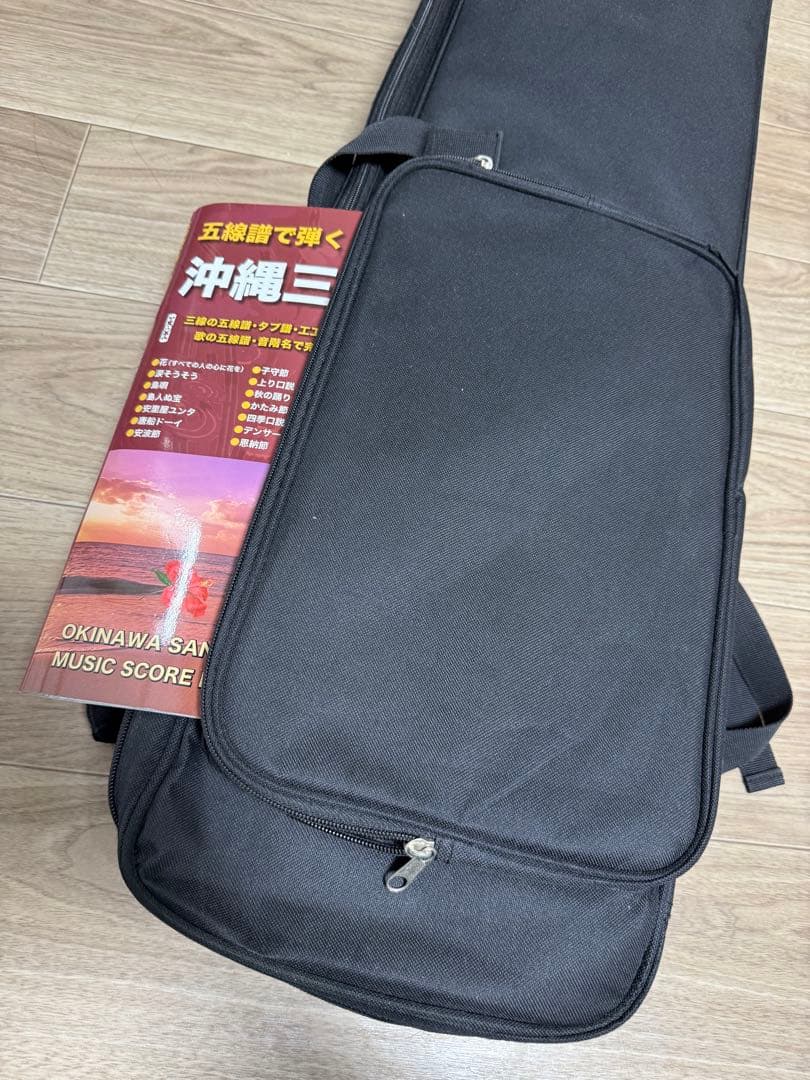 美品　沖縄三線 本革 蛇柄 強化張り 沖縄三味線 和楽器 ソフトケー