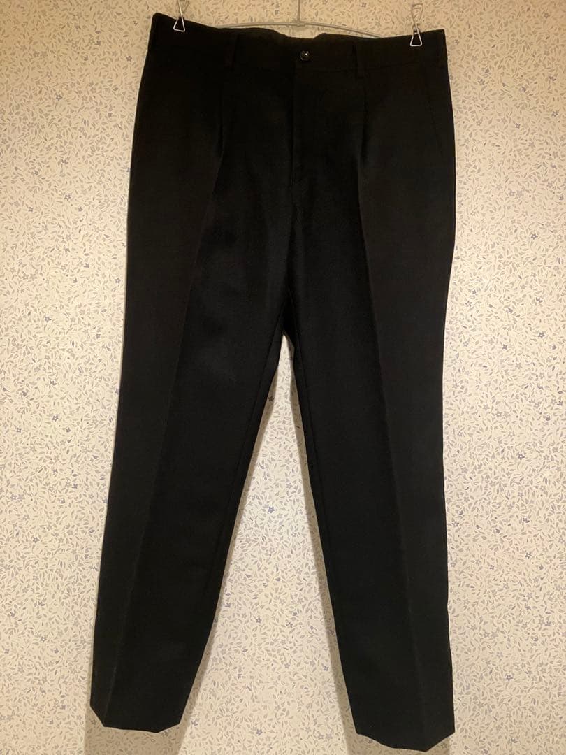 希少コムデギャルソンオム AD2003 田中オムサキソニ–フラノ1タックパンツ黒