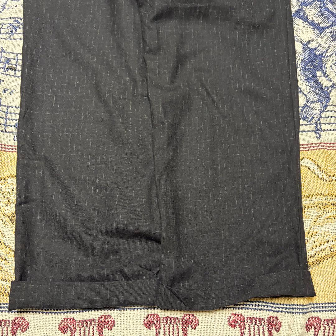 creator 80s 90s wool 絣 slacks 黒×白 50s