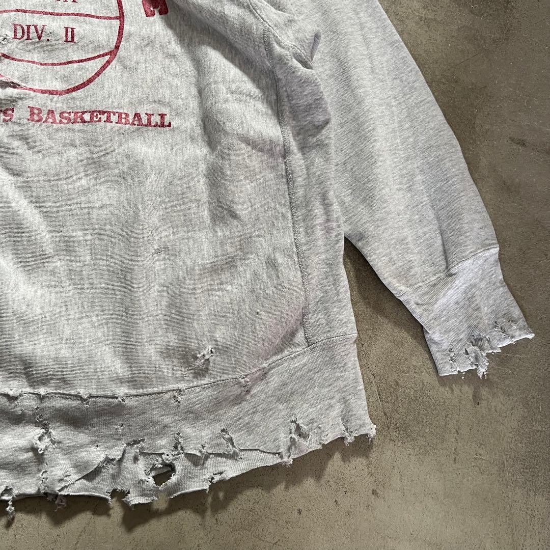 90s USA製 ダメージリバースウィーブ ボロ スウェット XLサイズ