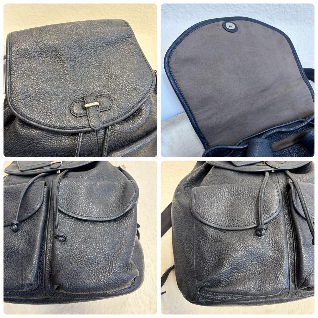 ペッレモルビダ メイデンボヤージュ フラップバックパック リュック レザー 紺色