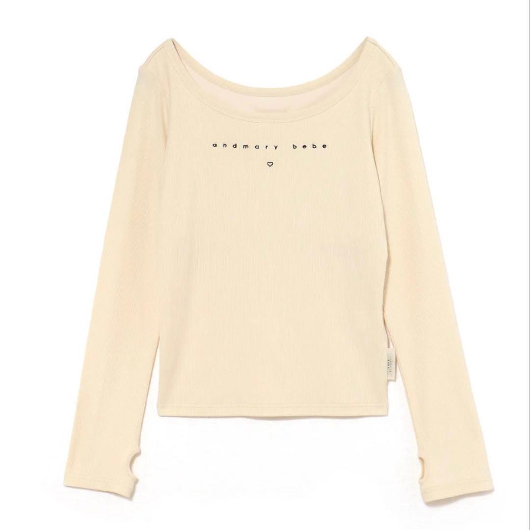 トップス andmary Mybebe logo tops ivory