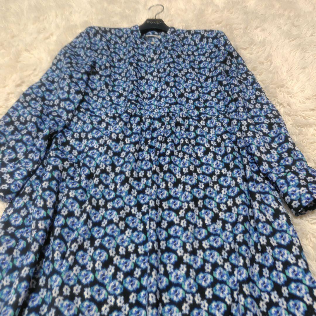 【極美品♡2024】ボールジィ　ブルリーフラワープリントクルーネックワンピース