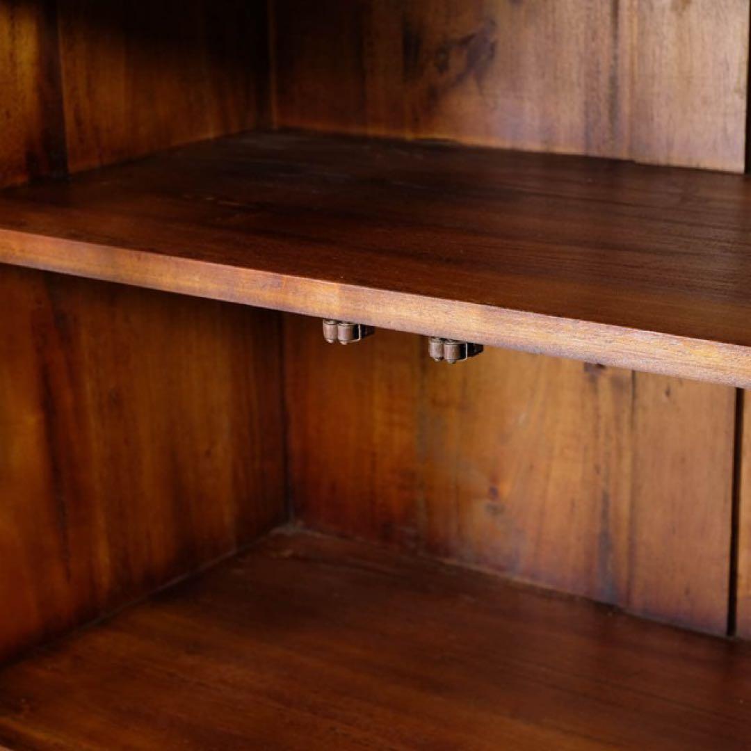 G 新品 アジアン キャビネット アンティーク カフェ カントリー 食器棚 本棚