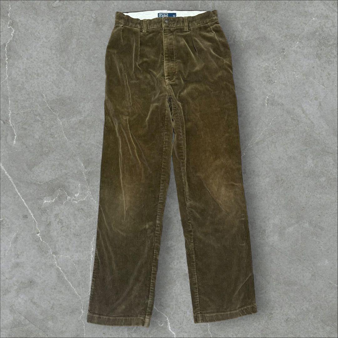 90sPolobyRalphLaurenラルフローレンコーデュロイパンツ太畝