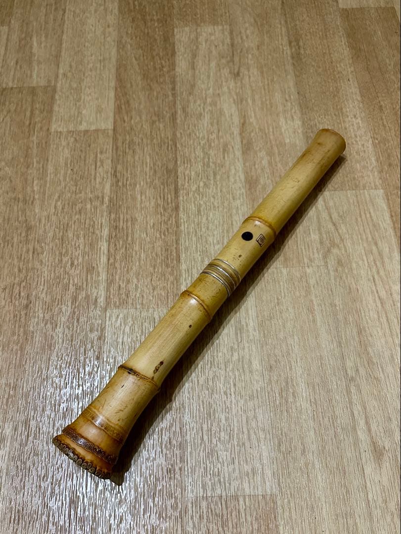 尺八　昌山　1尺4寸　銀巻き銀三線