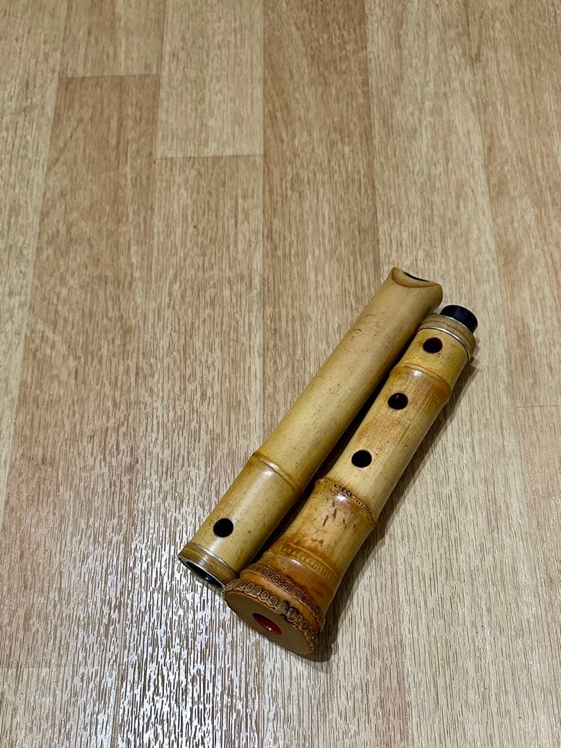 尺八　昌山　1尺4寸　銀巻き銀三線