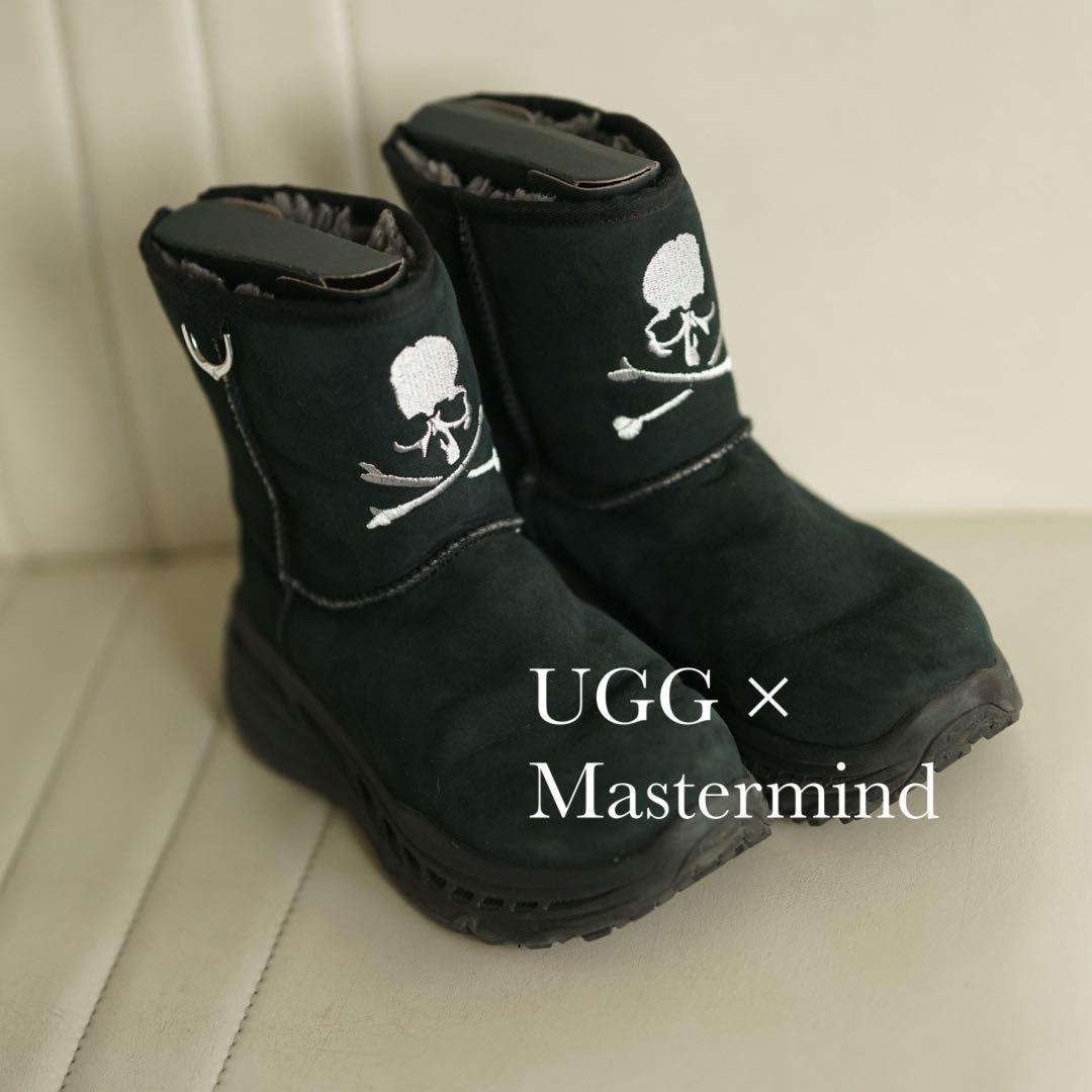 美品mastermind UGG バックジップ スカル刺繍 ムートン ブーツ