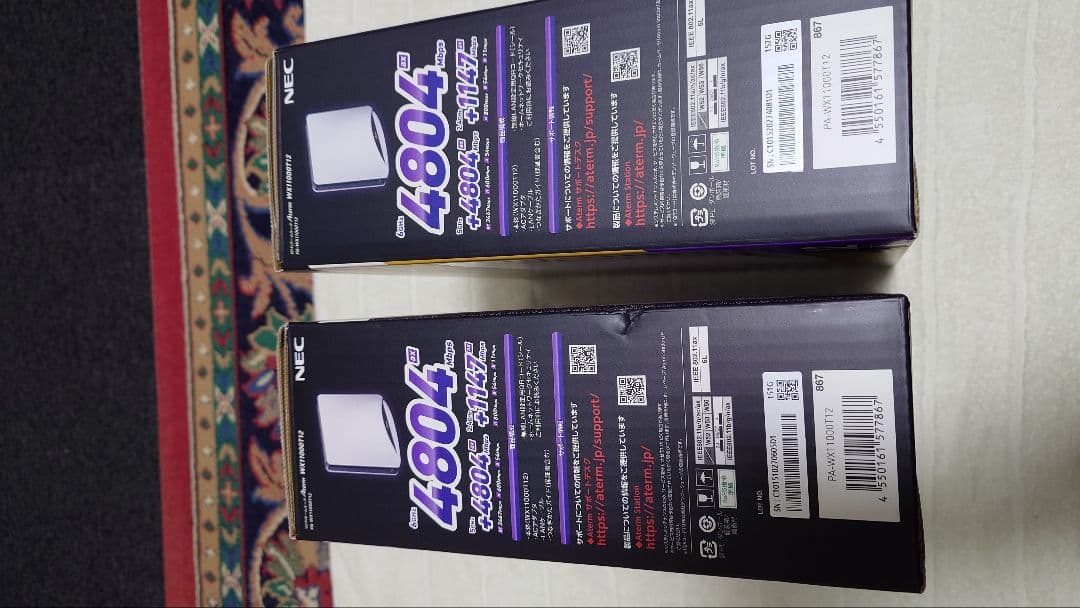 NEC 無線LANルーター Aterm WX11000T12　✕　２台