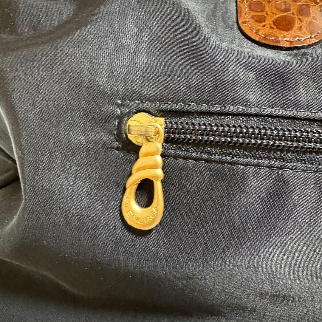 【極美品】バレンシアガ ボストンバッグ 2way ナイロン クロコ 刺繍ロゴ