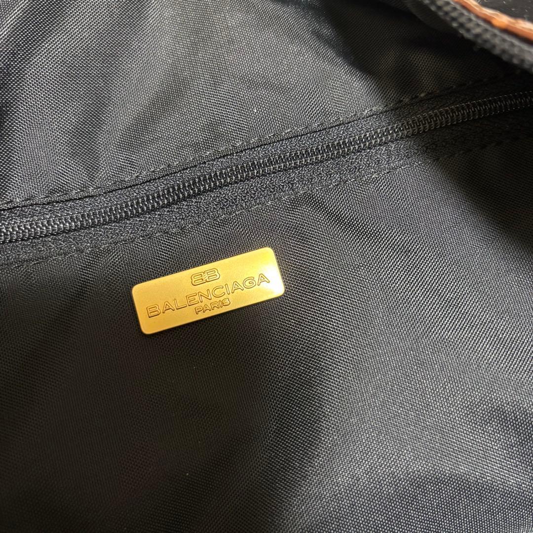 【極美品】バレンシアガ ボストンバッグ 2way ナイロン クロコ 刺繍ロゴ