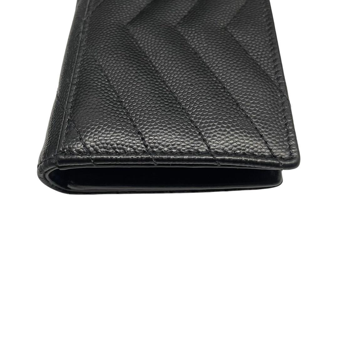 極美品✨サンローラン カードケース YSL カサンドラ キャビアスキン 黒