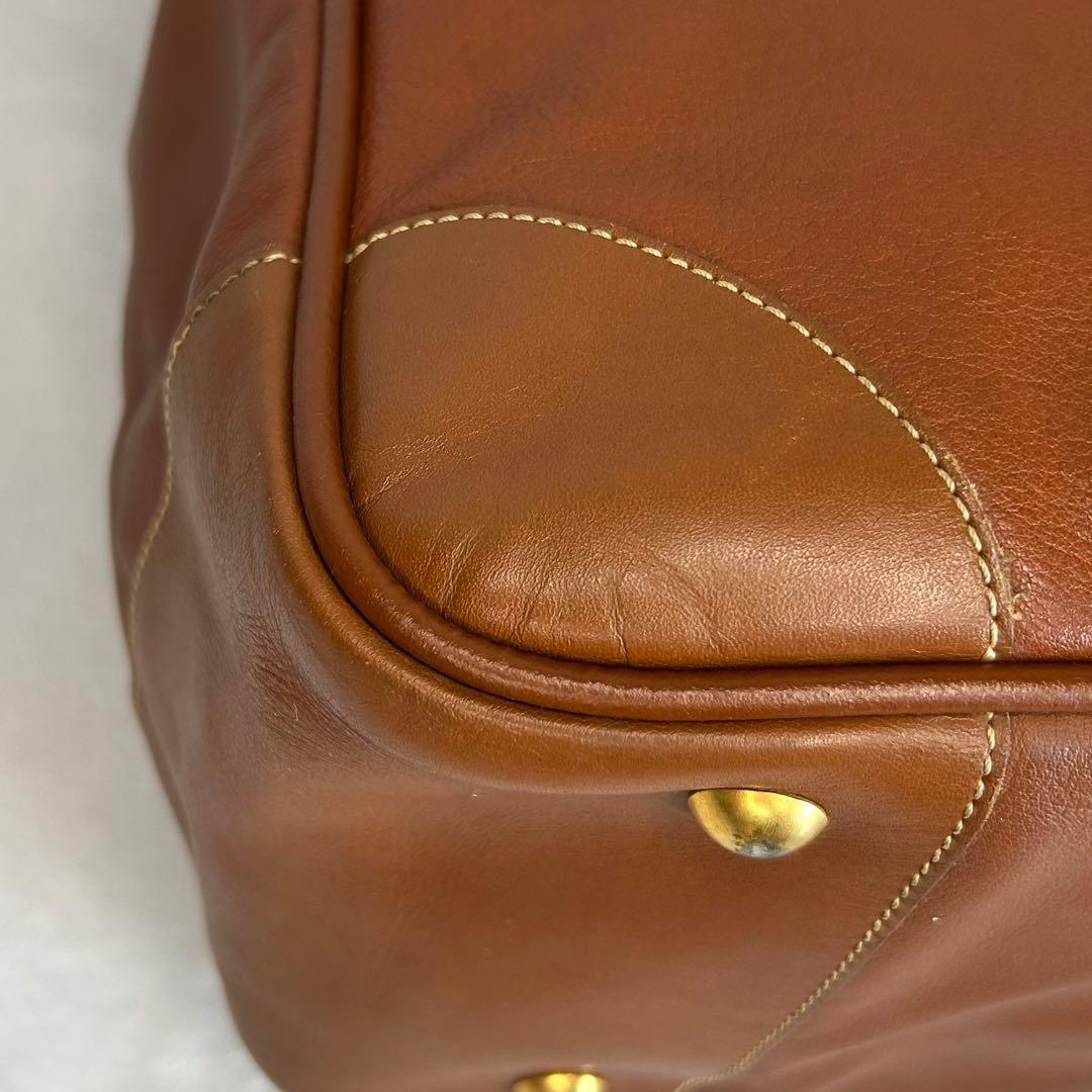 希少 美品 ロンシャン ボストンバッグ オールレザー 大容量 旅行 ゴールド