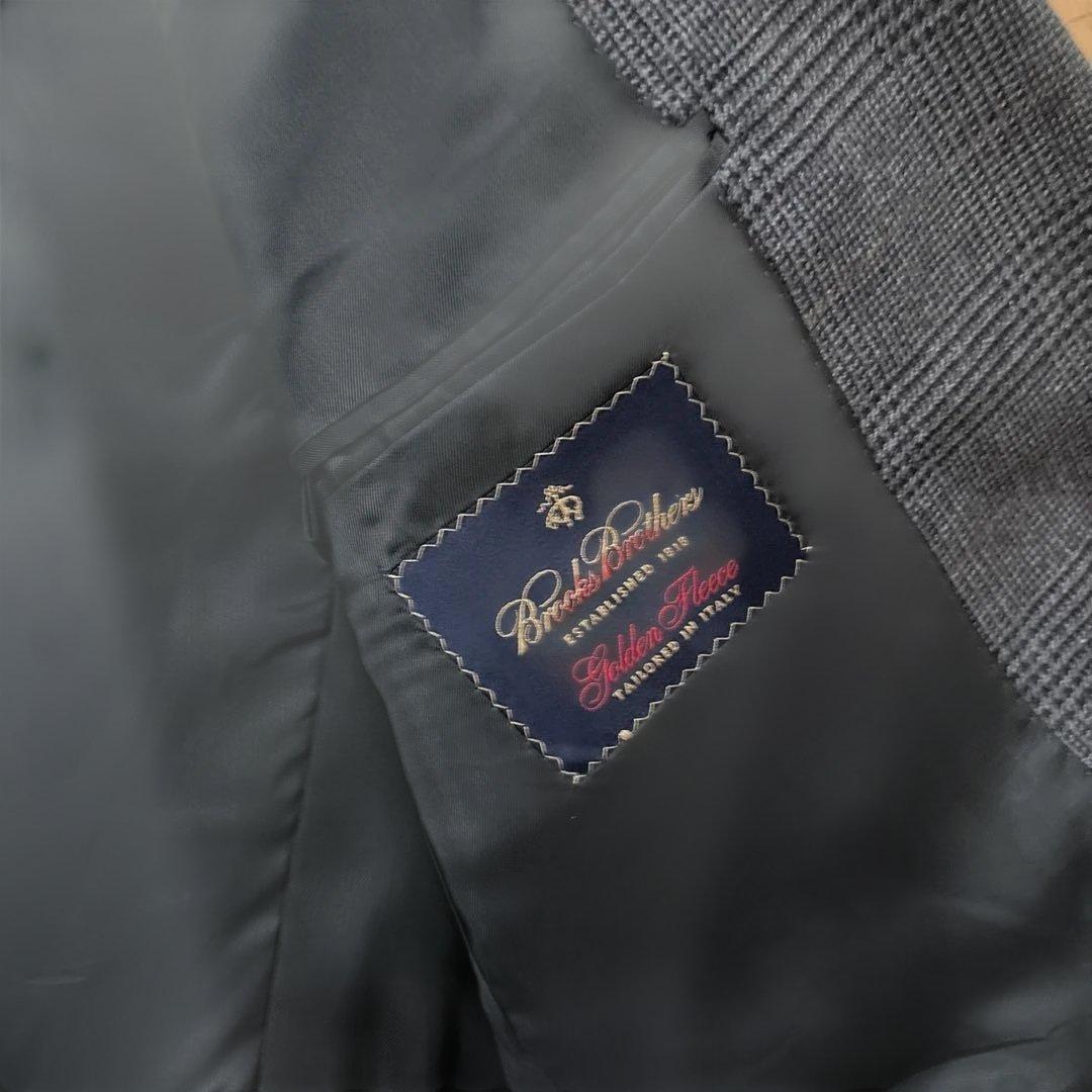 未使用タグ付 ブルックスブラザーズ チェック柄テーラードジャケット カシミア