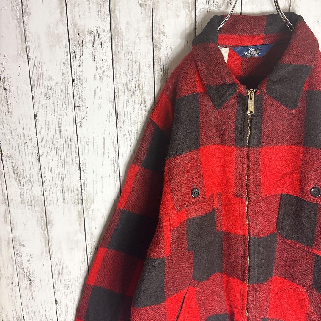 ウールリッチ 80s マッキーノジャケット XL ブロックチェック USA製