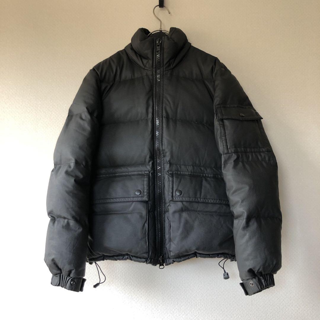 コムデギャルソンオム コーティング 肉厚ダウンジャケット 中チェック柄 黒