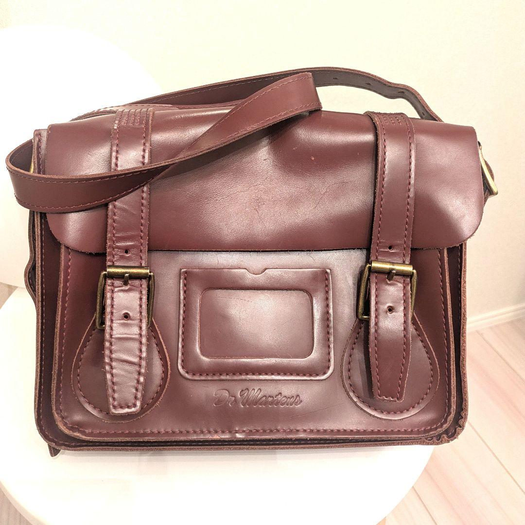 【Dr.Martens】レザーサッチェルバッグ/13インチ/チェリーレッド